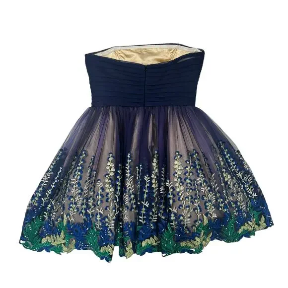 Ellie Wilde Mon Cheri Ruched Bodice Strapless Tulle A Line Dress Womens 10 - Picture 7 of 7